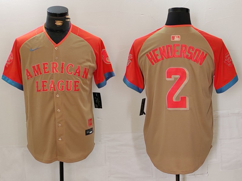Men Baltimore Orioles #2 Henderson Orange All star 2024 Nike MLB Jersey style 6->baltimore orioles->MLB Jersey